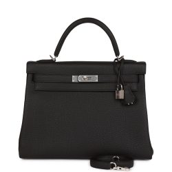 Hermes Kelly Retourne 28Cm Black Togo Palladium Hardware