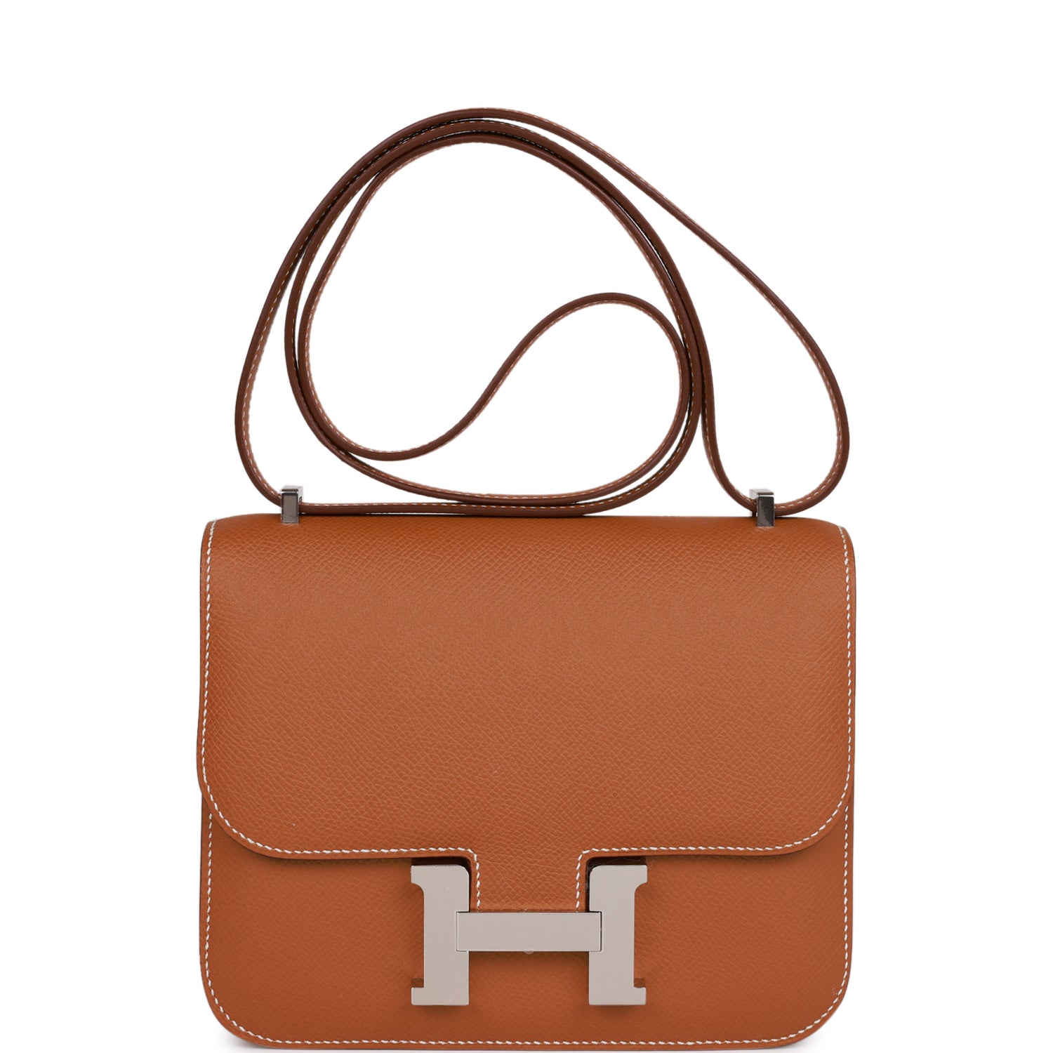H Handbags Constance 18 Gold Epsom Palladium Hardware
