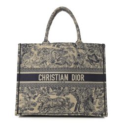 Christian Dior Large  Toile  Book Tote Blue