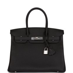 H Handbags Birkin 30 Black Togo Palladium Hardware