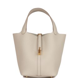 H Handbags Picotin Lock 22 Beton Clemence Gold Hardware