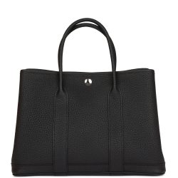 Hermes Garden Party 30 Black Negonda Palladium Hardware