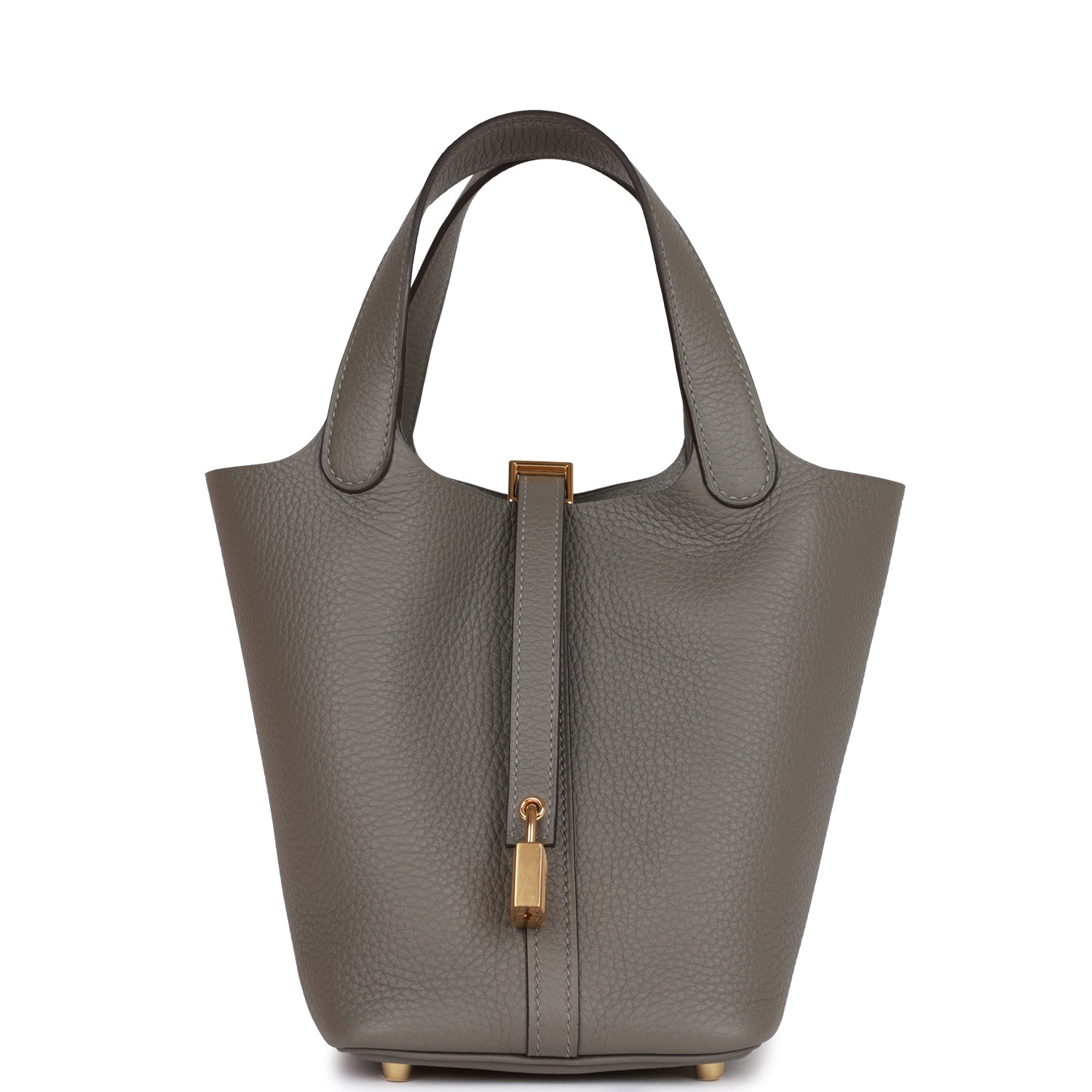 H Handbags Picotin Lock 18 Gris Meyer Clemence Gold Hardware