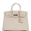 H Handbags Birkin 35 Craie Togo Palladium Hardware
