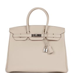 H Handbags Birkin 35 Craie Togo Palladium Hardware