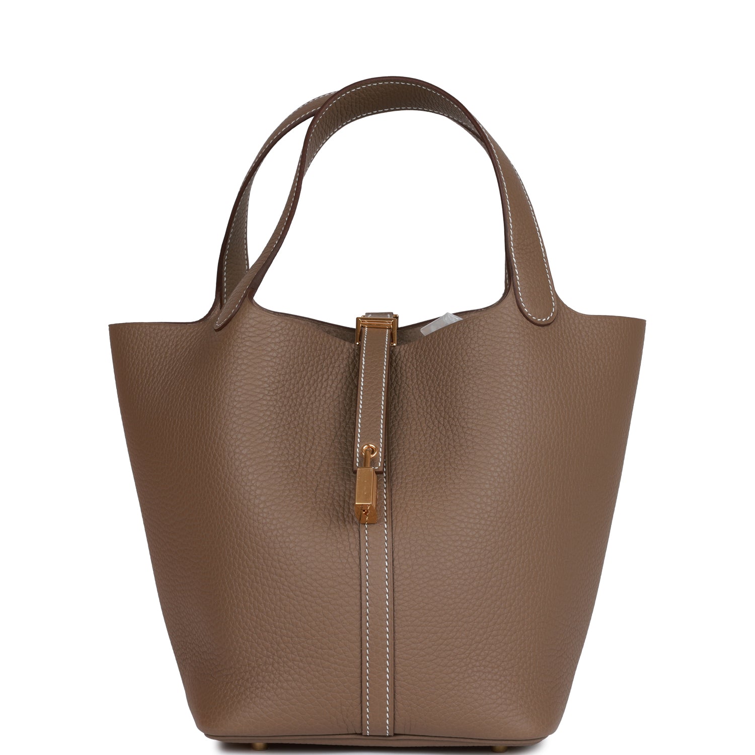 H Handbags Picotin Lock 22 Etoupe Clemence Gold Hardware