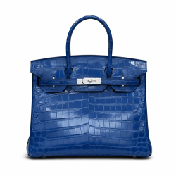 Hermes Birkin 25 Bleu Electric Shiny Niloticus Crocodile Palladium Hardware