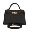 H Handbags Kelly Sellier 20 Black Epsom Gold Hardware