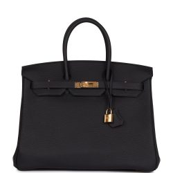 H Handbags Birkin 35 Caban Clemence Gold Hardware