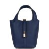 H Handbags Picotin Lock 18 Bleu Saphir Maurice Gold Hardware