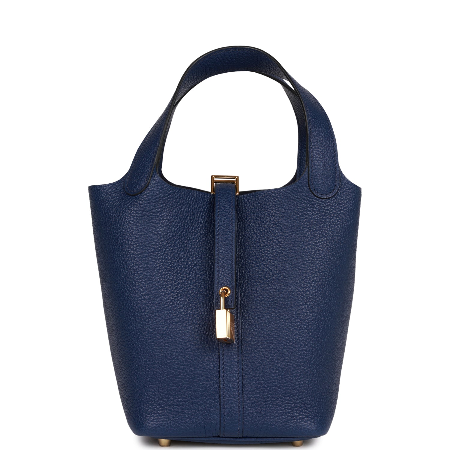 H Handbags Picotin Lock 18 Bleu Saphir Maurice Gold Hardware