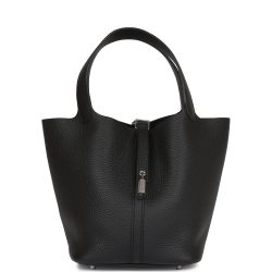 H Handbags Black Clemence Picotin Lock 22Cm Palladium Hardware