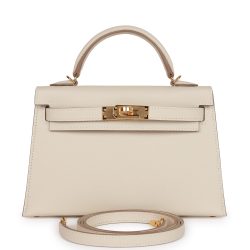 H Handbags Kelly Sellier 20 Craie Epsom Gold Hardware