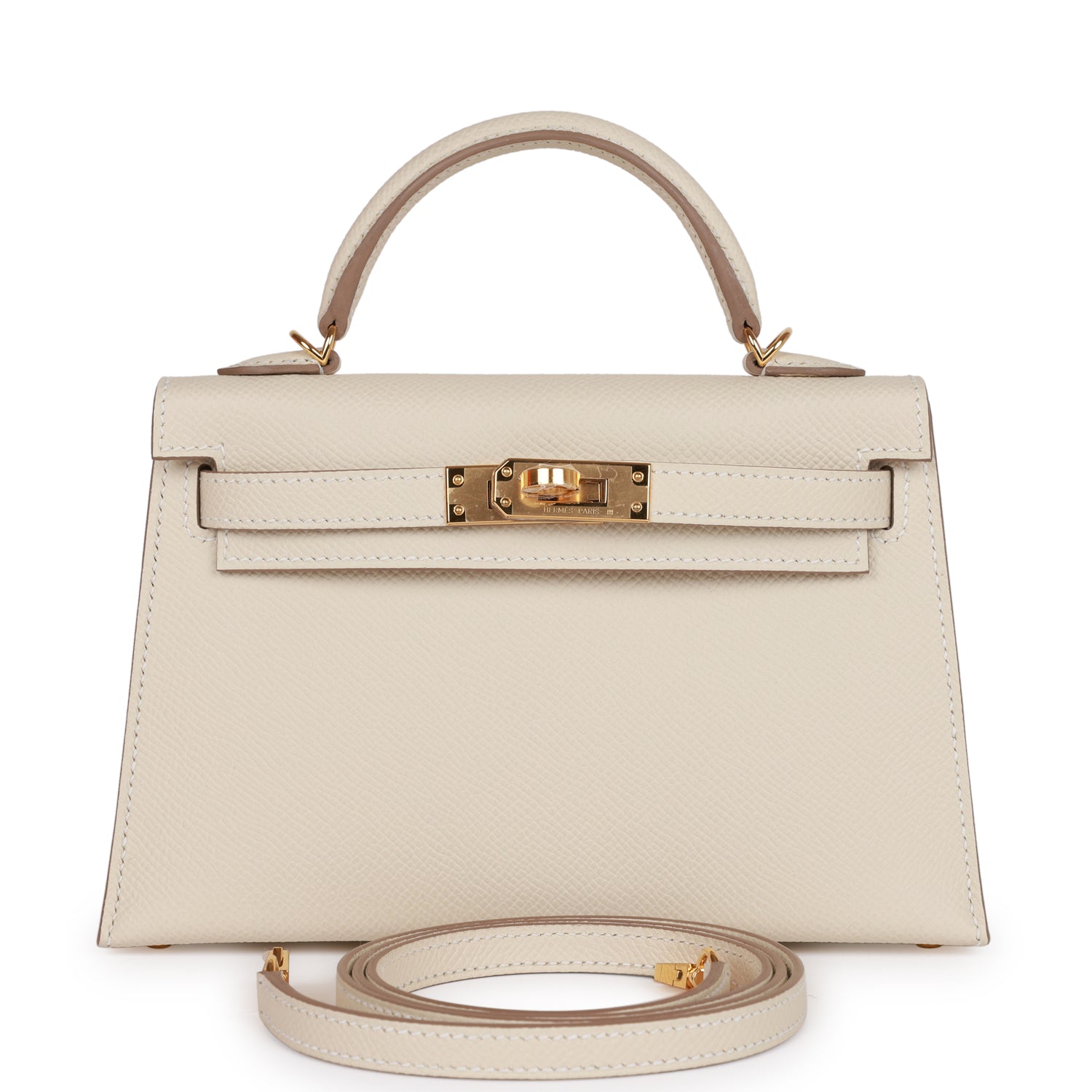H Handbags Kelly Sellier 20 Craie Epsom Gold Hardware