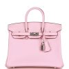 H Handbags Birkin 25 Rose Sakura Swift Palladium Hardware