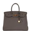 H Handbags Birkin 35 Gris Etain Togo Gold Hardware