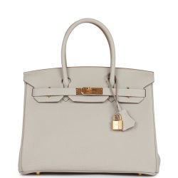 H Handbags Birkin 30 Gris Perle Togo Gold Hardware
