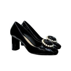 Dior Rose Pump Black White Resin Pearls