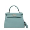 Hermès Kelly 28 Togo Palladium Hardware in Blue Jean