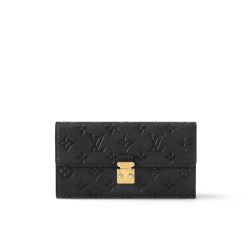 Louis Vuitton Sarah Wallet Monogram Empreinte Black 19Cm M82638