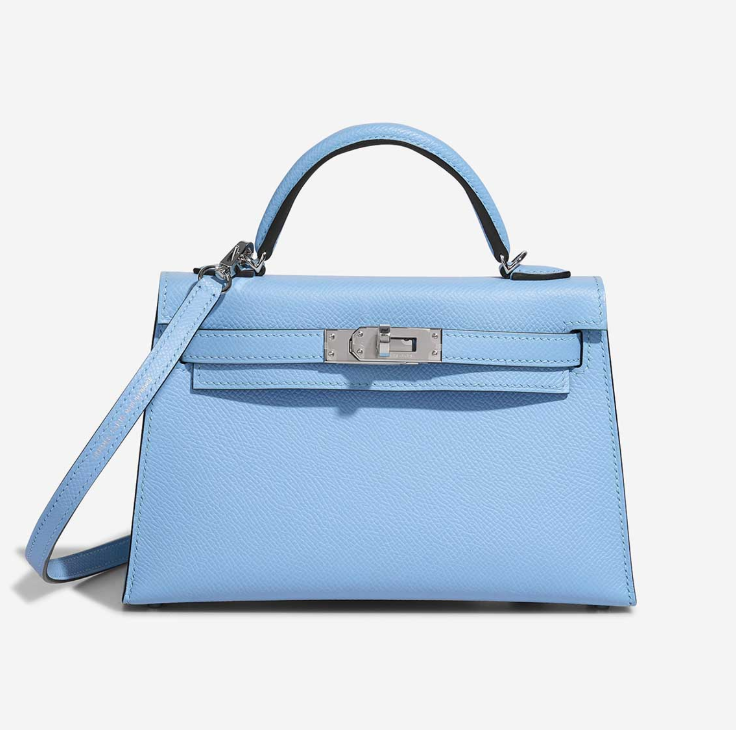Hermès Kelly 25 Sellier Bleu Brume Epsom Palladium Hardware