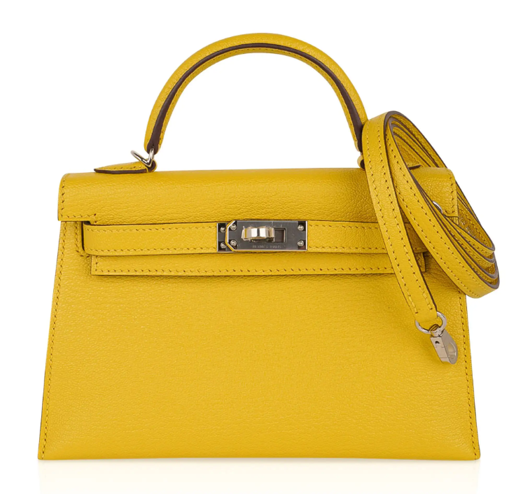 Hermès Kelly 25 Sellier Jaune Epsom Palladium Hardware