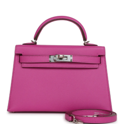 Hermès Kelly 25 Sellier Rose Pourpre Epsom Palladium Hardware