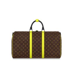 Louis Vuitton Keepall Bandouliere 50 Brown And Chartreuse Macassar Canvas M45866