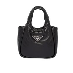 Prada Padded Soft Leather Bag Geranium Black 19cm