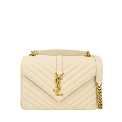Saint Laurent College Large Chain Bag Beige 25Cm