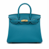 Hermes Birkin 30 Blue Jean Epsom Gold Hardware