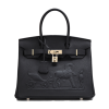 Hermes Birkin 30CM Black Horse Draw Carriage Embossed