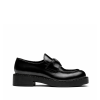 Prada Brushed Leather Loafers in Black