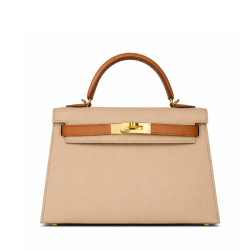 Hermès Kelly Sellier 25 Trench and Gold Epsom Gold Hardware