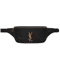 Saint Laurent Belt Bag Ysl Logo Appliqu?D Leather Black 25Cm