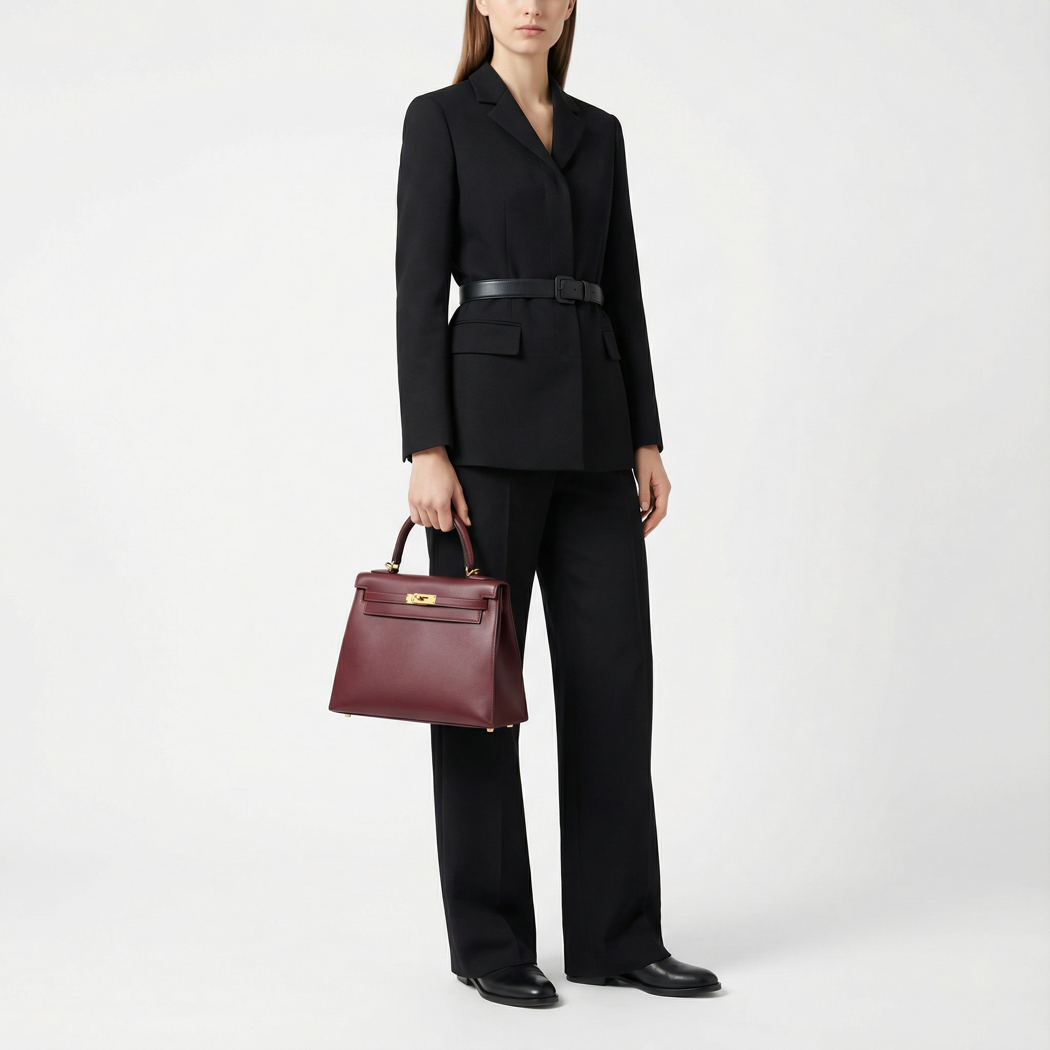 Hermes Kelly 25 Special Order Sombrero Rouge H Brushed - Image 2