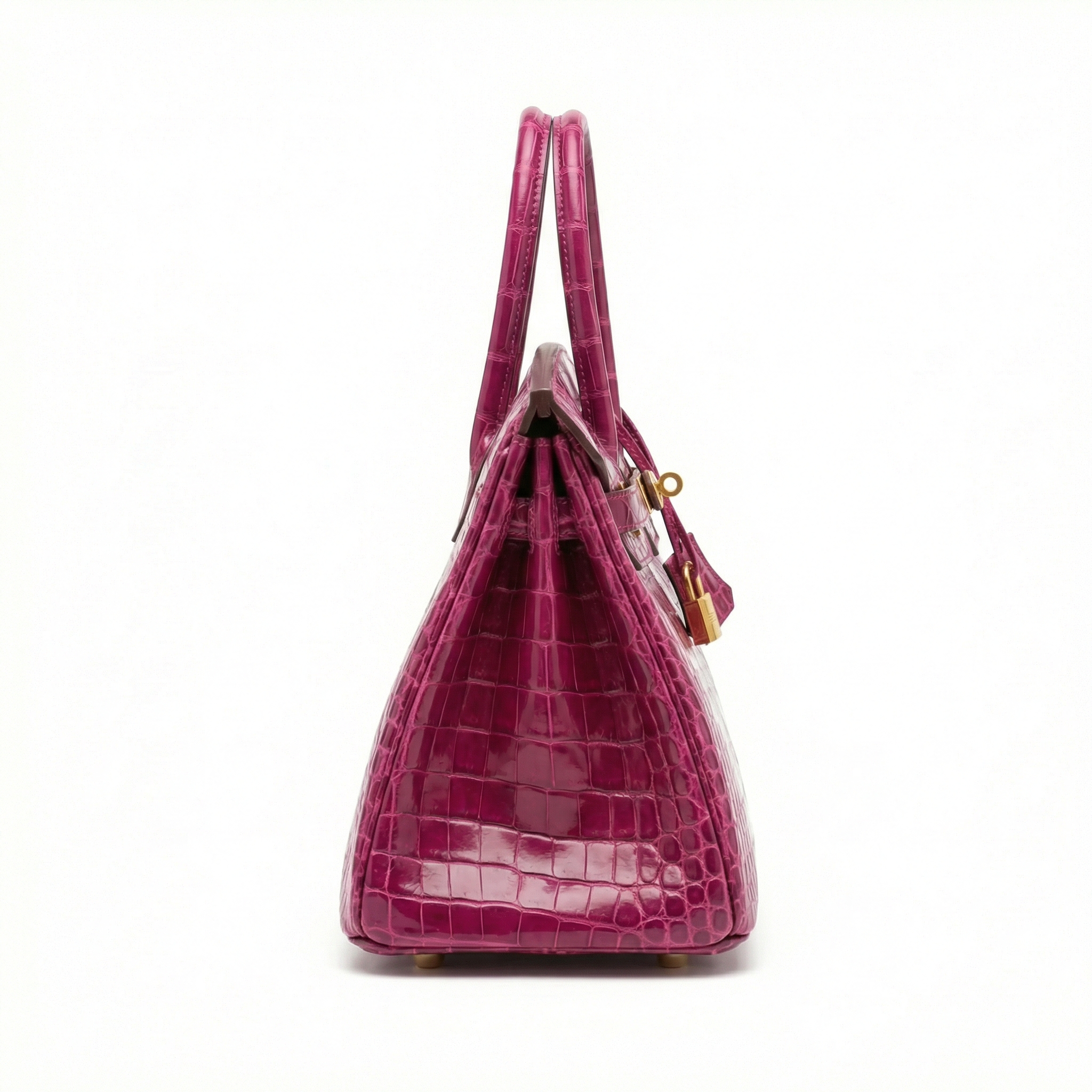 Hermes Birkin 30 Purple Shiny Niloticus Crocodile Gold Hardware - Image 3