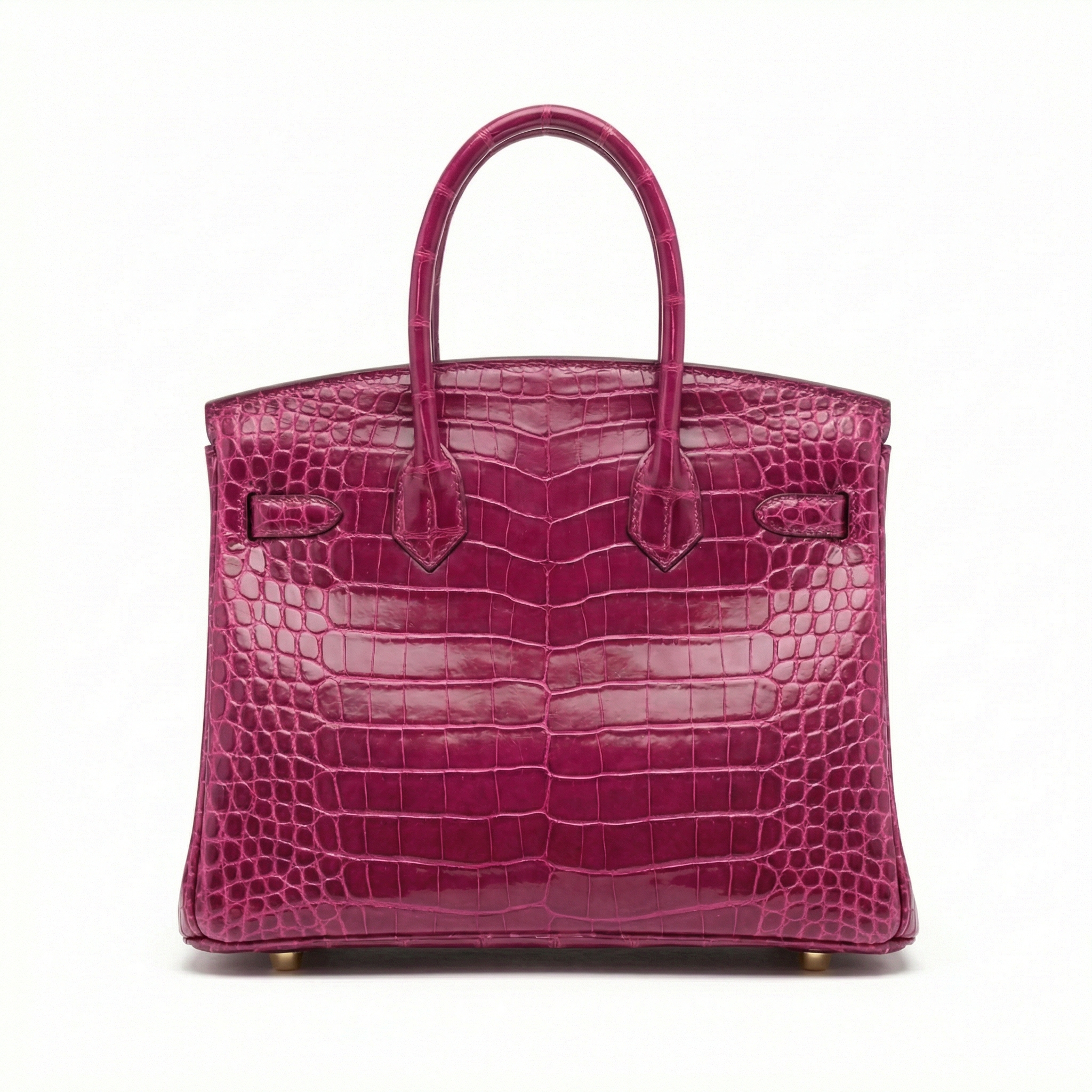Hermes Birkin 30 Purple Shiny Niloticus Crocodile Gold Hardware - Image 4