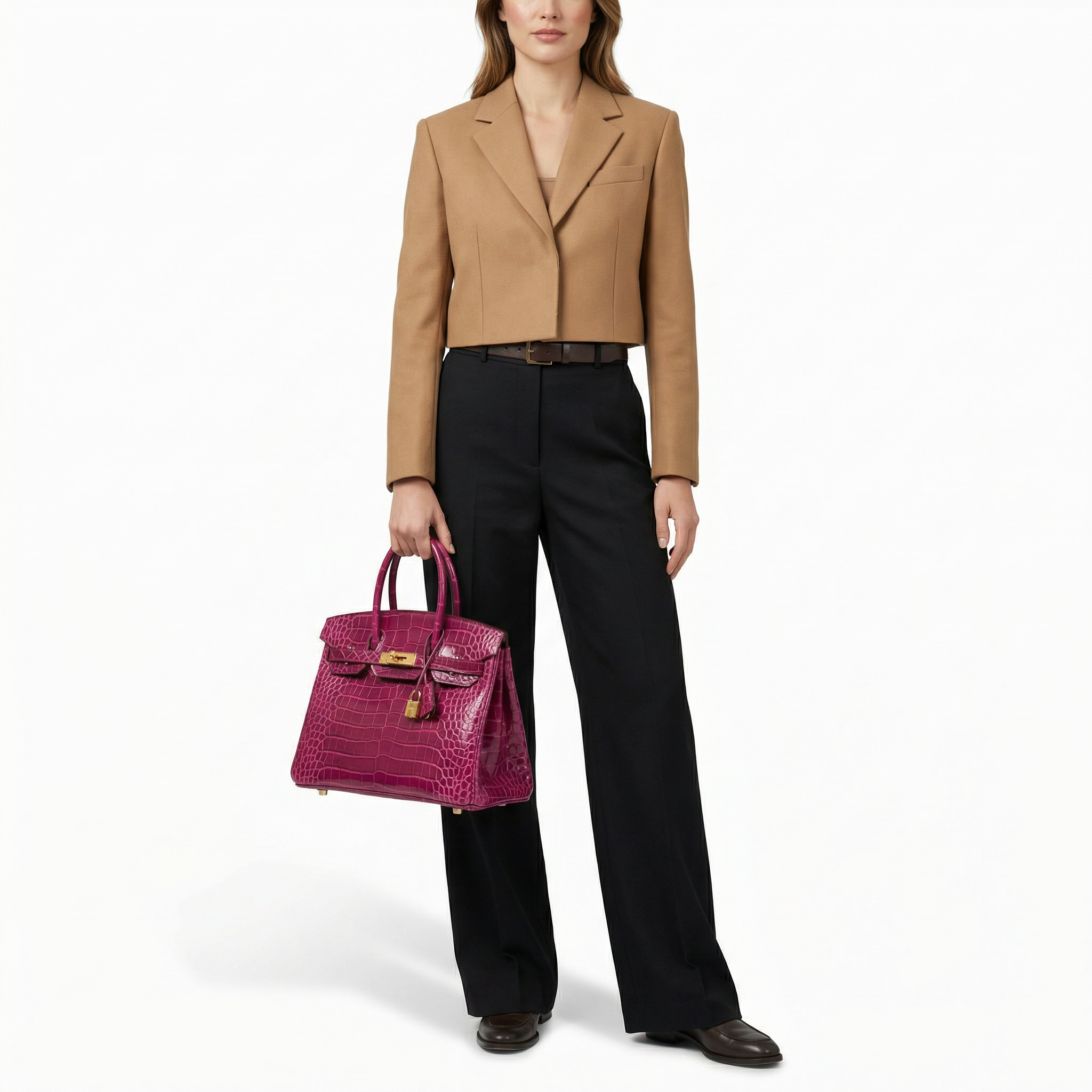 Hermes Birkin 30 Purple Shiny Niloticus Crocodile Gold Hardware - Image 5