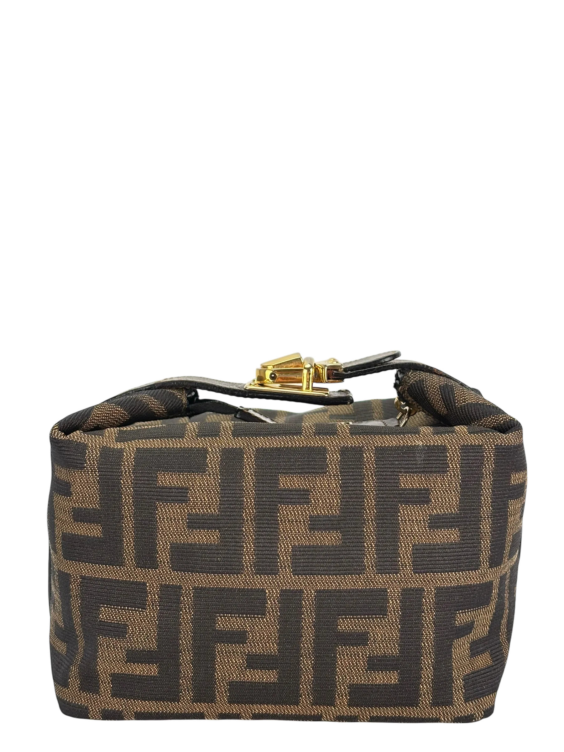 Fendi Brown Canvas Zucca Vanity Cosmetic Pouch