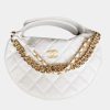 Chanel White Caviar Leather Bow Clutch Bag 11Cm