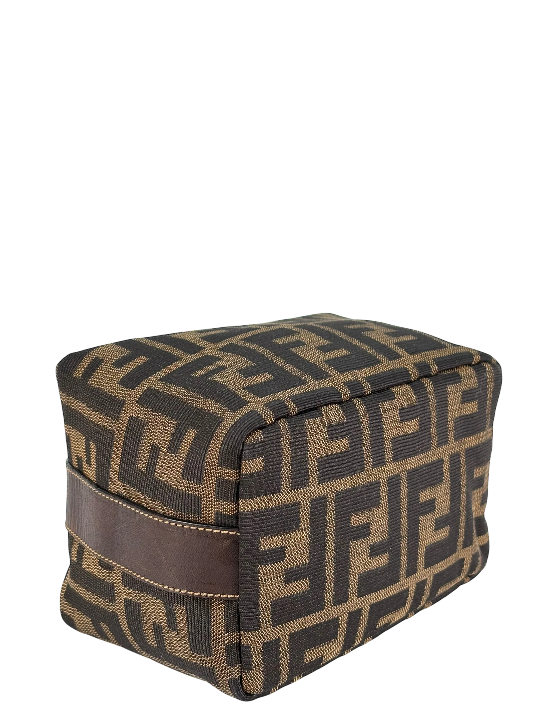 Fendi Brown Canvas Zucca Vanity Cosmetic Pouch - Image 5