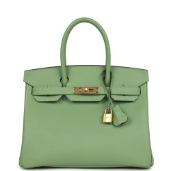 H Handbags Birkin 30 Vert Criquet Epsom Gold Hardware