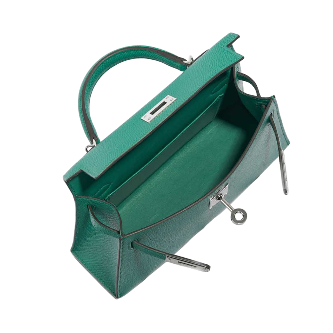 Hermes Kelly Pochette Vert Vertigo Gold Hardware - Image 6