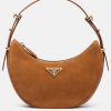Prada Women's Brown Arque Suede Shoulder Bag