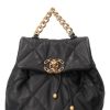 Chanel 19 Shiny Backpack Leather Black